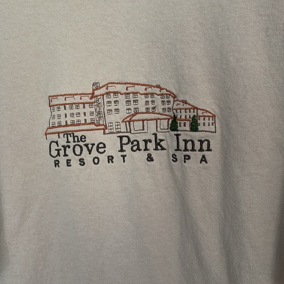 Tan T-Shirt with The Grove Park Inn Resort & Spa Stitched Design - Picture 2 of 4